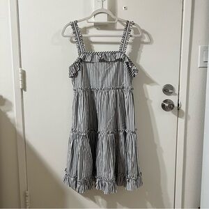 Kate Spade Broome Street Ruffle and Smocked Striped Dress